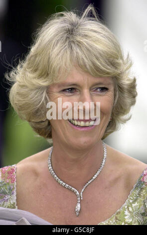 Camilla Parker-Bowles au dîner de gala caritatif « sa mode » au Waddesdon Manor.Le dîner est à l'aide du fonds de secours contre le cancer McMillan.28/02/02 : Camilla Parker-Bowles a été jeudi 28 2002 février, réalisant son premier engagement public en tant que présidente de la Société nationale d'ostéoporose.Lors d'une réception au Ritz, elle a lancé un guide sur la vie saine produit par l'organisme de bienfaisance, qui se consacre à la lutte contre la maladie osseuse fragile.Plusieurs célébrités de la société étaient également présentes, dont les actrices Dame Maggie Smith et Barbara Windsor, et l'auteur Jilly Cooper.Madame Banque D'Images