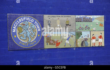 Football - pré-saison - Macclesfield Town - FC United - Moss Rose.Vue sur le Moss Rose Ground, qui abrite la ville de Macclesfield Banque D'Images