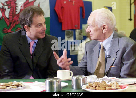 Élection 2001 Blair au Pays de Galles Banque D'Images