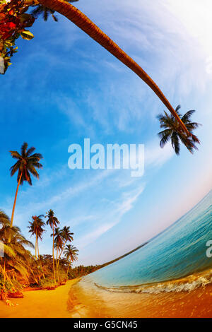 Tropical Beach, île de Mak, Thaïlande, fisheye shot Banque D'Images