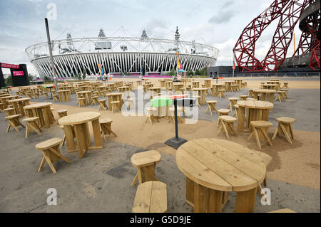 Jeux Olympiques de Londres - Jeux Olympiques post-parc.Un parc olympique vide après la fin des Jeux Olympiques de Londres 2012. Banque D'Images