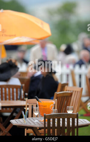 Courses hippiques - 2012 glorieux Goodwood Festival - bet365 Lennox Stakes Day - Hippodrome de Goodwood.Les Racegoers s'imprégnent de l'atmosphère de l'hippodrome de Goodwood Banque D'Images