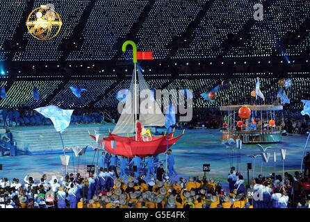 Jeux paralympiques de Londres - jour 0.Des artistes ont été interprètes lors de la cérémonie d'ouverture des Jeux paralympiques de Londres 2012 au stade olympique de Londres. Banque D'Images