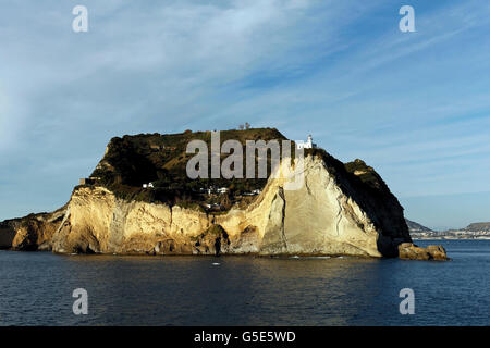 Le phare de Capo Miseno, Golfe de Naples, Pozzuoli, Campanie, Italie, Europa Banque D'Images