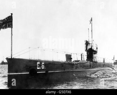 La Première Guerre mondiale - sous-marin de la Marine royale britannique HMS - E6 Banque D'Images