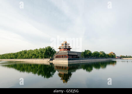 Mur nord-ouest de la Cité Interdite, Beijing Chine Banque D'Images