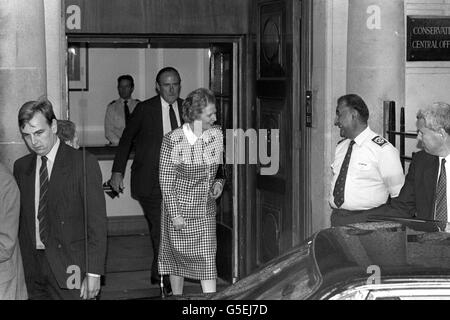 Politique - Margaret Thatcher - Bureau Central du Parti conservateur - Smith Square, Londres Banque D'Images