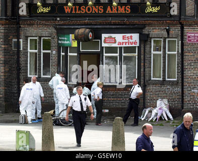 Leeds Pub tournage David Nelson Banque D'Images