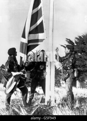 La guerre des Malouines - La Marine royale - Royal Marine Commando - Falkland - 1982 Banque D'Images