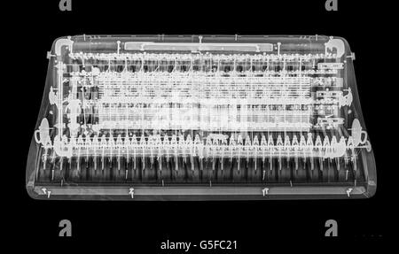 X-ray de l'Accordéon sur fond noir Banque D'Images