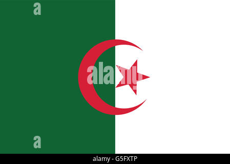 Drapeau national de l'Algérie. Banque D'Images