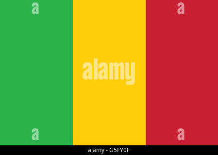 Drapeau national du Mali. Banque D'Images