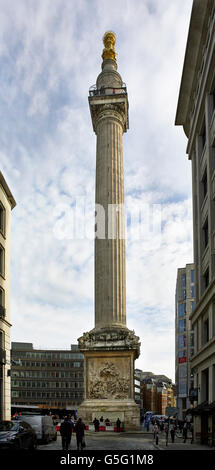 Le monument au grand incendie de Londres, 1670-1675 : vue générale Banque D'Images