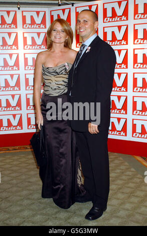 L'ancienne actrice Eastenders Patsy Palmer et Richard Merkell arrivent aux prix TV Quick Awards à l'hôtel Dorchester de Londres. Banque D'Images