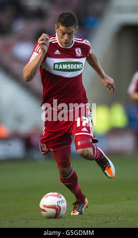 Football - npower football League Championship - Middlesbrough v Leicester - Riverside Stadium. Lukas Jutkiewicz, Middlesbrough Banque D'Images