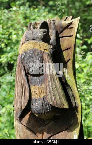 Sculpture en bois d'un bourdon Banque D'Images