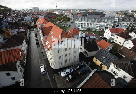 Un paysage urbain de Stavanger en Norvège.APPUYEZ SUR ASSOCIATION photo.Date de la photo : lundi 1er octobre 2012.Le crédit photo devrait se lire: Yui Mok/PA Wire Banque D'Images