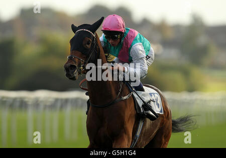 Courses hippiques - courses de Leicester.Panzanella, monté par le jockey William Buick, remporte les piquets de jeune fille de la souris au Leicester Racecourse Banque D'Images