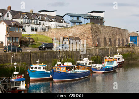 Royaume-uni, Angleterre, de Northumberland, de la pêche et du port de Seahouses journée de voyage de plaisance de quayside Banque D'Images