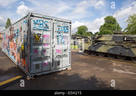 Caulty Jimmy, l'ADP Riot Tour, la dislocation après Principe. Illustré en Dismaland et tournée au Royaume-Uni. Banque D'Images