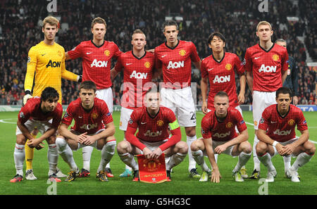 Football - UEFA Champions League - Groupe H - Manchester United / Braga - Old Trafford.Manchester United s'alignent avant le match de la Ligue des champions de l'UEFA à Old Trafford, Manchester. Banque D'Images