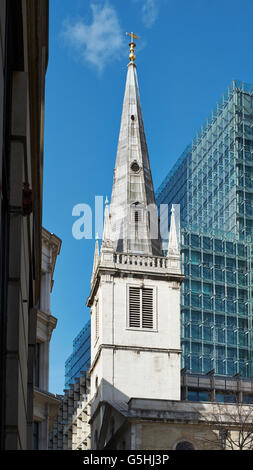 St Margaret Pattens, église dans la ville de Londres. Tower et spire Banque D'Images