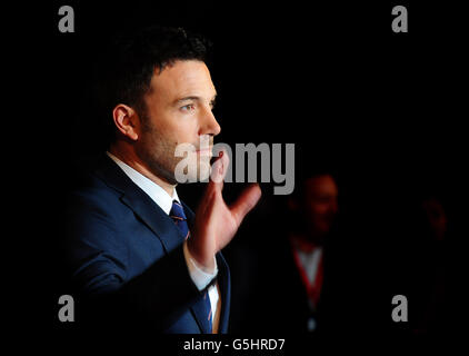 London BFI film Festival 2012 - première « Argo ».Ben Affleck arrive à la projection du nouveau film Argo au cinéma Odeon de Londres. Banque D'Images