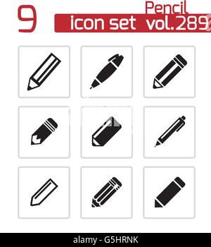 Crayon noir Vector icons set Illustration de Vecteur