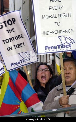 Londres protestation au Tibet Banque D'Images