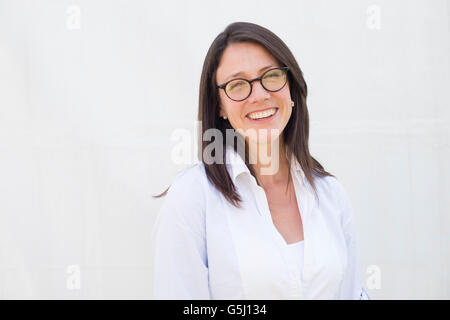 Rachel Bright, children's book écrivain, dessinateur, graveur, entrepreneur. Le Hay Festival de la littérature et les arts, Hay-on-Wye, Powys, Pays de Galles, Royaume-Uni, le 03 juin 2016 Banque D'Images