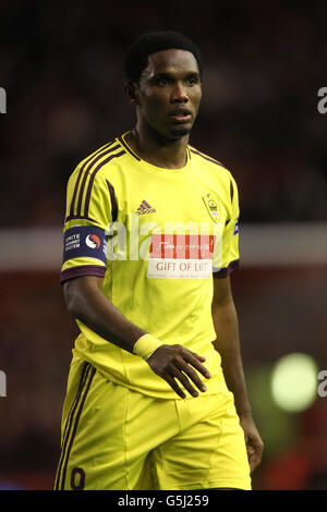 Football - UEFA Europa League - Groupe A - Liverpool / Anzhi Makhachkala - Anfield. Samuel ETO'o, Anzhi Makhachkala Banque D'Images
