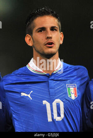 Football - moins de 18 ans International - Angleterre / Italie - le stade One Call. Mattia Aramu, Italie Banque D'Images