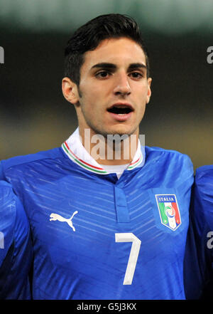 Football - moins de 18 ans International - Angleterre / Italie - le stade One Call. Diego Frugoli, Italie Banque D'Images