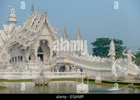 Temple blanc, Chiang Rai, Thaïlande Banque D'Images