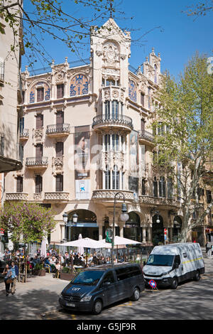 Street view vertical à Palma, Majorque. Banque D'Images