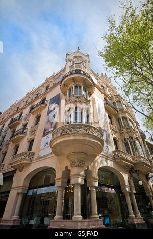 Street view vertical de l'hôtel Gran Hotel à Palma, Majorque. Banque D'Images