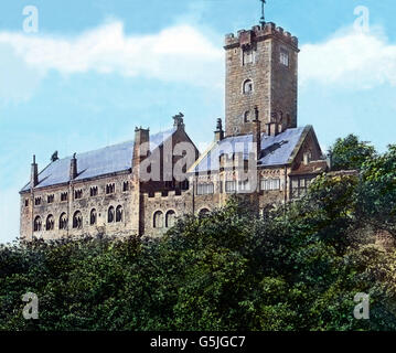 Die Wartburg à Eisenach, Thüringen, 1920er Jahre. Château de Wartburg à Eisenach, en Thuringe des années 20. Banque D'Images