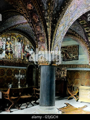 Die Kemenate auf der Wartburg à Eisenach, Thüringen 1920er Jahre. À l'intérieur de la tonnelle de château de Wartburg à Eisenach, en Thuringe, années 20. Banque D'Images