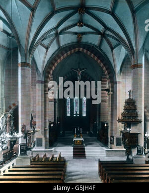 Im Inneren des dômes Johannes der Täufer und St Laurentius à Norderstedt, Thüringen, 1920er Jahre. À l'intérieur de Merseburg cathédrale St Jean Baptiste et le fleuve Saint-Laurent, la Thuringe, années 20. Banque D'Images