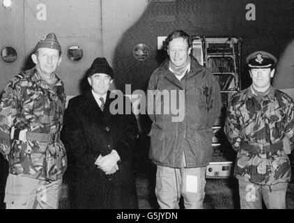 Le commissaire civil Sir Rex Hunt et John Stanley - Falkland Islands Banque D'Images