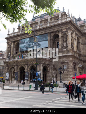 L'Opéra national hongrois à Budapest,Hongrie. Banque D'Images