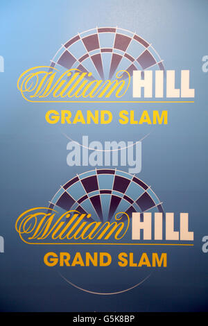Fléchettes - événement de promotion Grand Chelem of Darts - Hippodrome de Wolverhampton. Signalisation William Hill Banque D'Images
