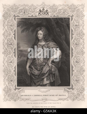 L'histoire britannique : Archibald Campbell, premier duc d'Argyll. TALLIS, 1853 imprimer Banque D'Images