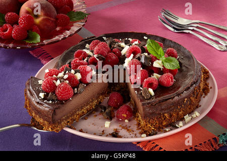 Gâteau fromage au chocolat végétalien Banque D'Images