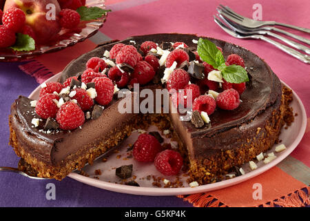 Gâteau fromage au chocolat végétalien Banque D'Images