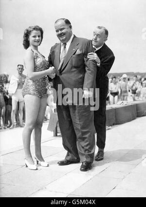 Film - Laurel et Hardy - Weston-Super-Mare Banque D'Images