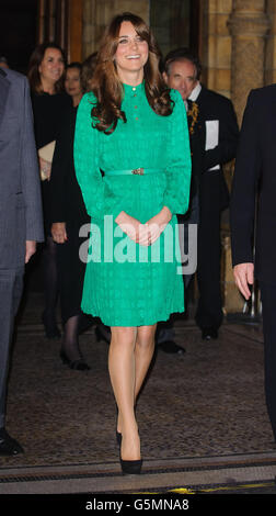 La duchesse de Cambridge arrive pour ouvrir officiellement la nouvelle galerie Treasures au Natural History Museum, dans le centre de Londres. Banque D'Images