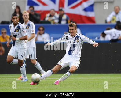 David Beckham DE LA Galaxy en action pendant la finale de la coupe MLS au Home Depot Center, Los Angeles, États-Unis. Banque D'Images