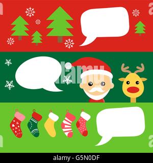 Illustration du père noël et renne mignon Illustration de Vecteur