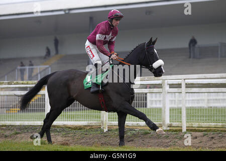 Courses hippiques - Hippodrome de Navan.Don Cossack sous le jockey Davy Russell à l'hippodrome de Navan dans le comté de Meath, en Irlande. Banque D'Images